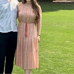 Anthropologie Striped orange sleeveless Dress